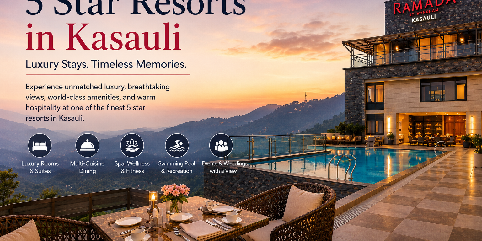 Luxury resort in Kasauli at twilight Luxury resort in Kasauli at twilight