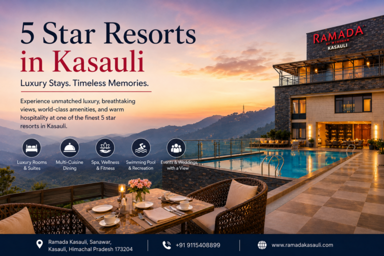 Luxury resort in Kasauli at twilight